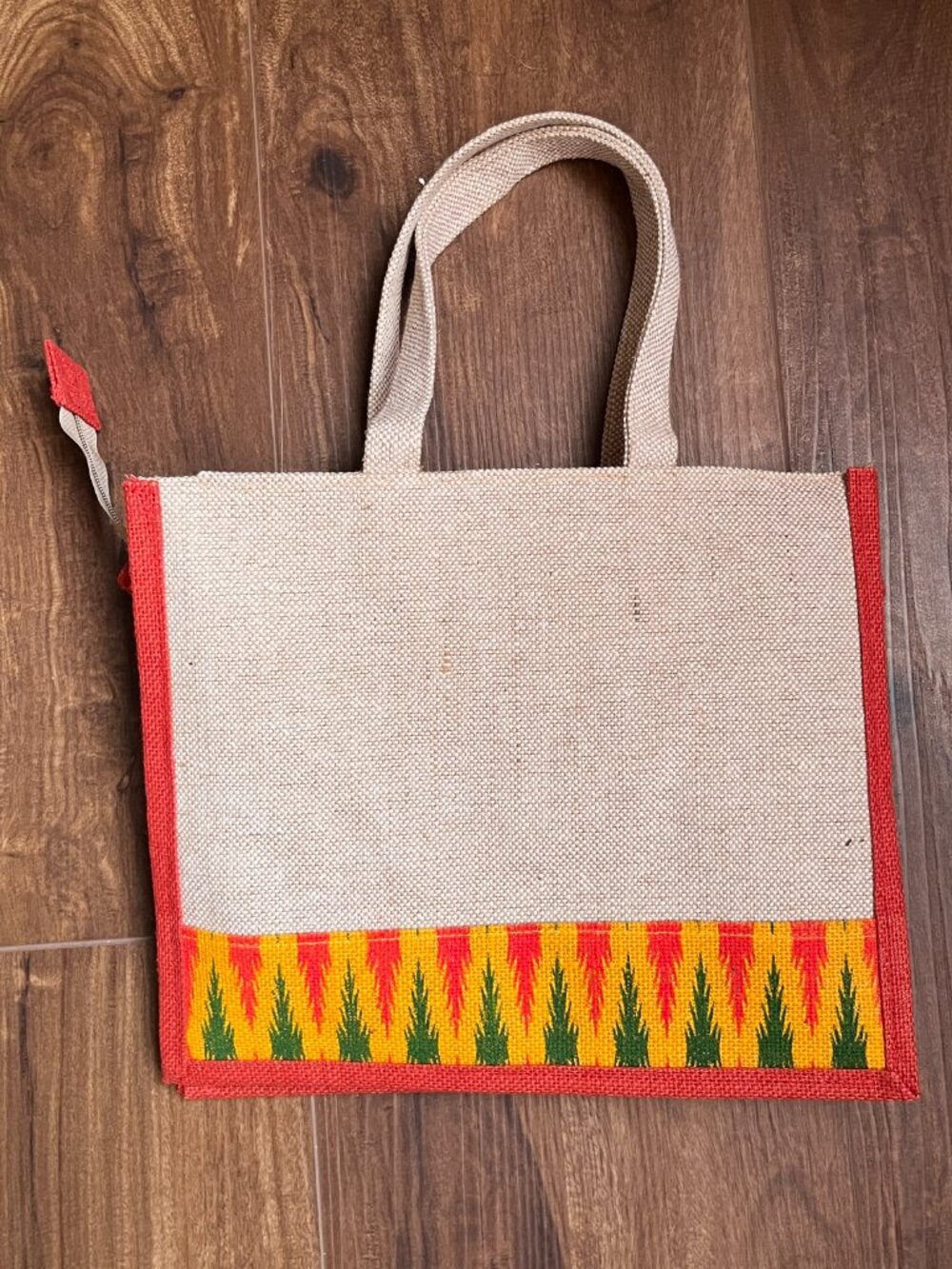 Ikat Jute cotton zipper tote bag indian boho tribal folk art textile